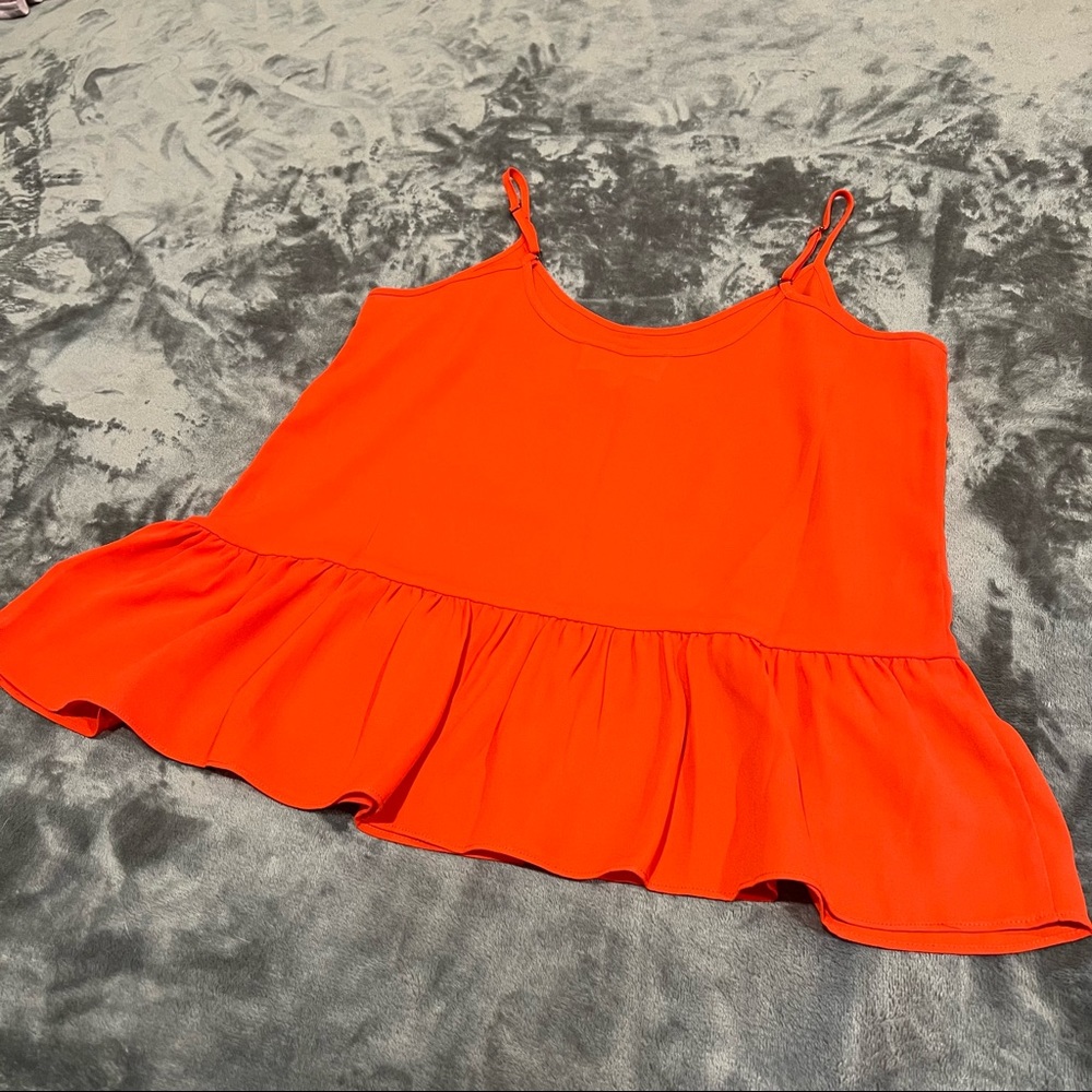 Lulus Cute flounce red tank / blouse